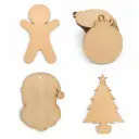 Forma Navidad Corte 15cm en Mdf 3mm Crudo Pack x10 Con Y Sin Agujero
