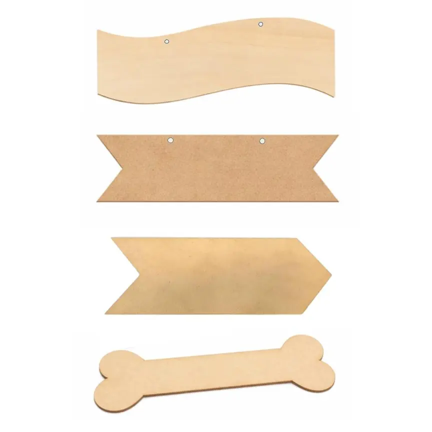 Forma Cartel Corte 26x8cm en Mdf 3mm Pack x10