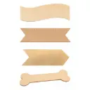 Forma Cartel Corte 26x8cm en Mdf 3mm Pack x10