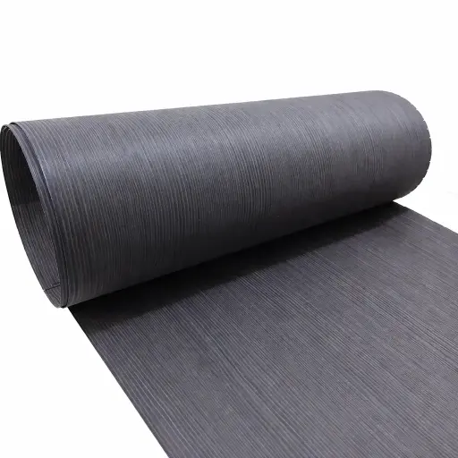 [CHA-EBANOOSCRAYADO-42X280] Chapa de Madera Ebano Oscuro Rayado Reconstituida 41x270cm