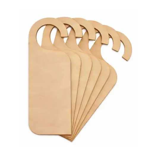 [X10-CARPUER-20X8-MDF3-CRUD] Forma Cartel Colgante Puerta Percha Corte 20x8cm en Mdf 3mm Crudo Pack x10